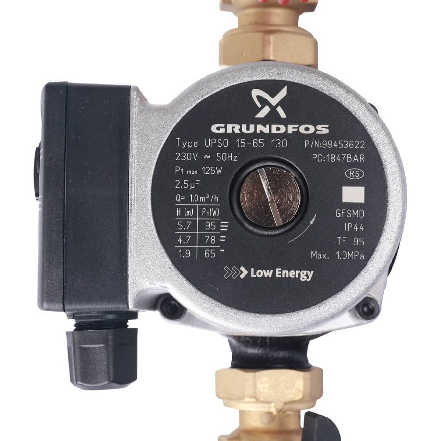 Насосная группа Stout с прямым контуром 3/4" с насосом Grundfos UPSO 15-65 130 в теплоизоляции