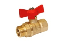 Кран шаровый муфтовый 11Б27п1 бабочка 1/2" ПМ