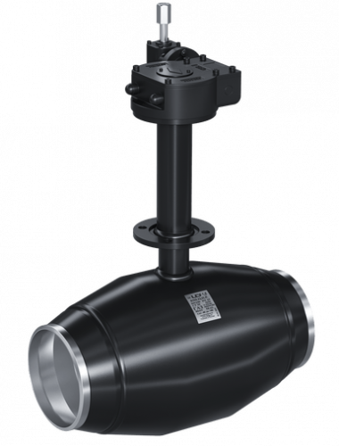 Кран шаровый LD газ привар КШЦПР ст. 20 Ду200 Ру2,5 Н/П для подзем. устан 2000 мм с верт. редуктором, фото