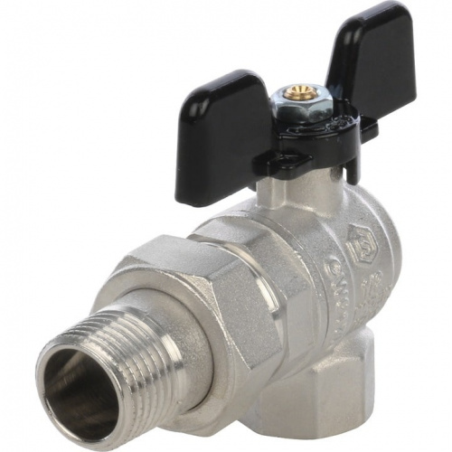 Кран шаровый полн. прох. c америк. угл. 1/2"  бабочка, STOUT, фото