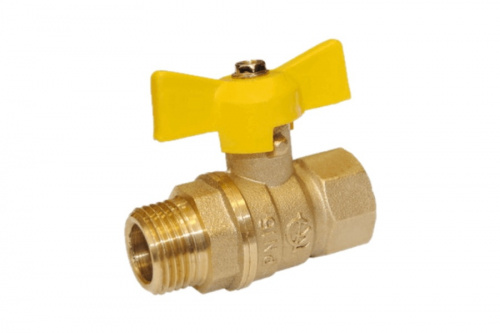 Шаровый кран 11Б27п1 газовый 1/2"ПМ ручка бабочка, фото