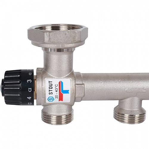 Насосная группа STOUT с термостатическим клапаном 20-43°C без насоса SDG-0120-005000, фото фото 7