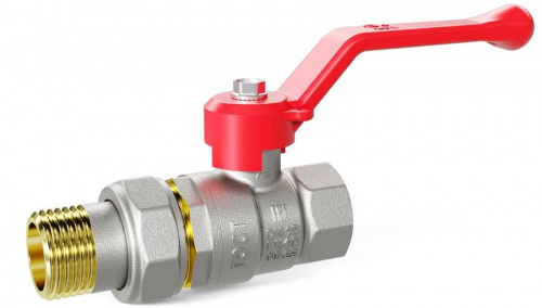 Кран шаровый латунный LD Pride 1/2 с американкой  рычаг, фото
