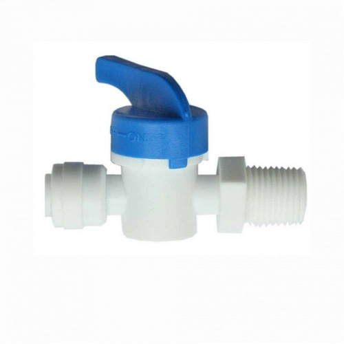 Кран пластик д/фильтра Т1/4"-1/4" Нр проходной, фото