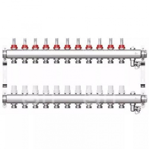 Коллекторная группа STI СМ11F в сборе с расходомерами из нержавеющей стали 11 выходов, фото