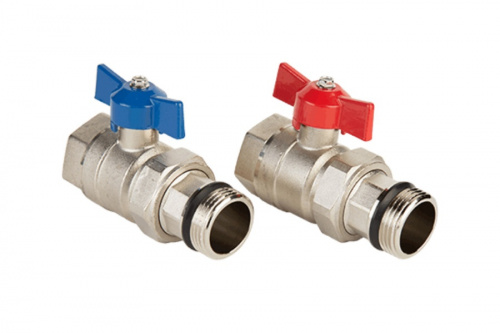 Краны шаровые MVI MC.322.06 1 для коллекторного блока, комплект 2 штуки, фото