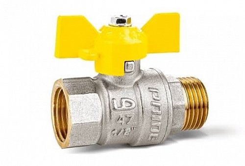 Кран шаровой газовый латунный 1 1/4" В/Н LD Pride 47.32.В-Н.Б GAS Ду 32 Ру 25 бабочка, фото фото 2