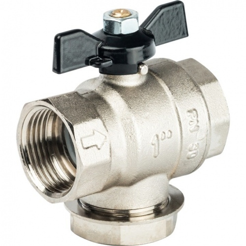 Кран шаровый с фильтром, 1" ручка бабочка, фото