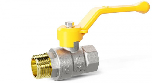 Кран шаровой газовый латунный 2" В/Н LD Pride 47.50.В-Н.Р GAS Ду 50 Ру 25 рычаг, фото