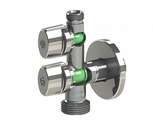 Кран шаровый угловой 1/2х3/4х3/8 н/н Arco Combi Mac COMB5MAC, фото фото 4