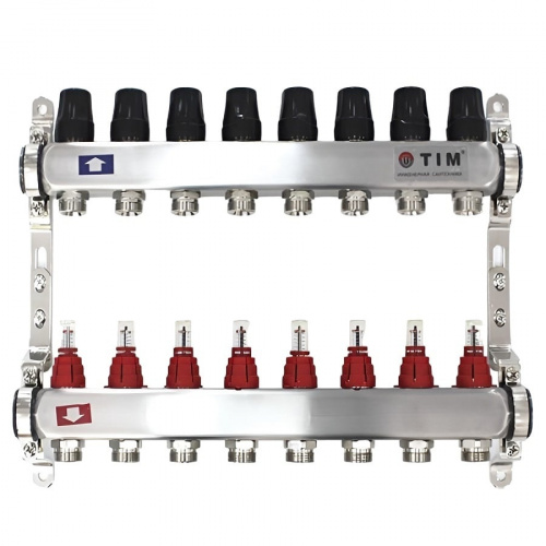 TIM Коллектор с расходомерами 11 вых. нерж. сталь, фото