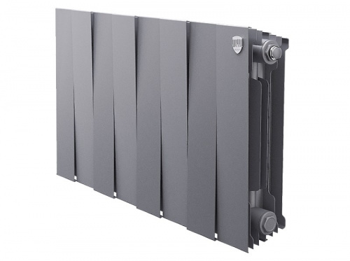 Радиатор биметаллический Royal Thermo PianoForte 300 Silver Satin 8 секций, фото