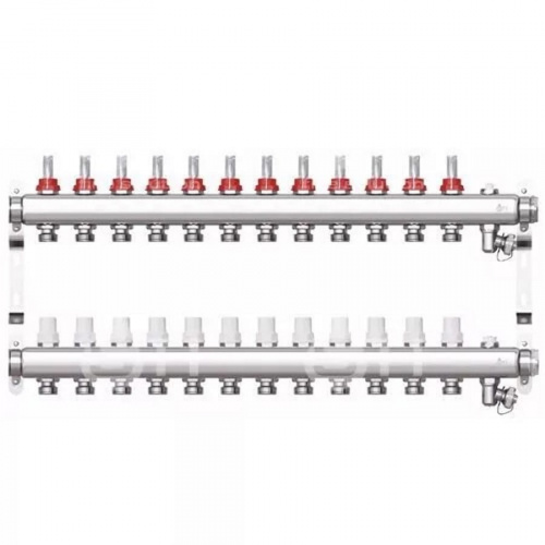 Коллекторная группа STI СМ12F в сборе с расходомерами из нержавеющей стали 12 выходов, фото