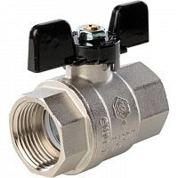 Кран шаровый полн. прох. 1" В/В бабочка, STOUT, фото