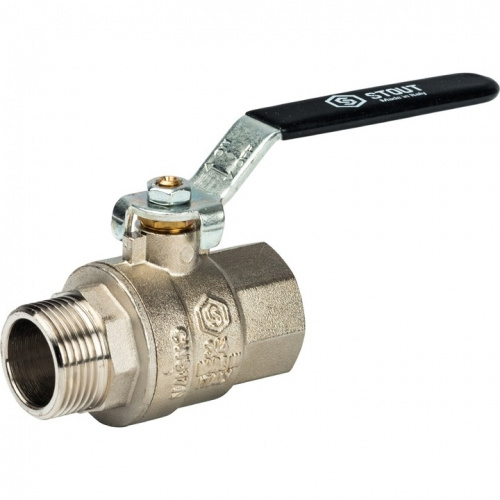 Кран шаровый полн. прох. 3/4" В/Н ручка, STOUT, фото