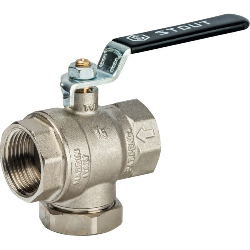 Кран шаровый с фильтром 1" ручка-рычаг, фото