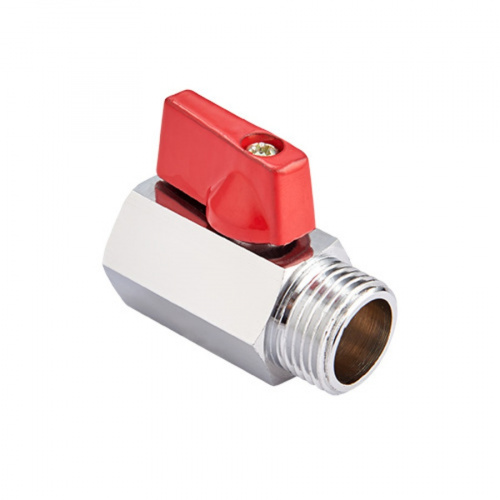 Шаровый кран-мини MVI BV.466 1/2"ПМ красная ручка, фото