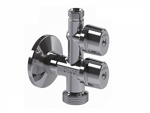 Кран шаровый угловой 1/2х3/4х3/8 н/н Arco Combi Mac COMB5MAC, фото фото 2