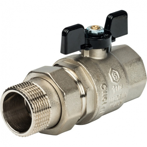 Кран шаровый полн. прох. c америк. STOUT 1 1/4" бабочка, фото