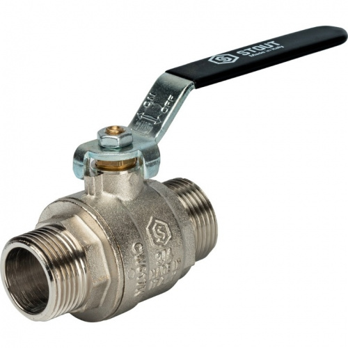 Кран шаровый полн. прох. 3/4" Н/Н ручка, STOUT, фото