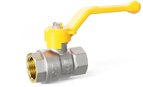 Кран шаровой газовый латунный 1 1/4" В/В LD Pride 47.32.В-В.Р GAS Ду 32 Ру 25 рычаг, фото