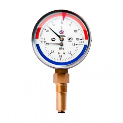 Термоманометр ТМТБ-31Р.1(0-120С)(0-1,6МПа)G1/2.2,5, фото