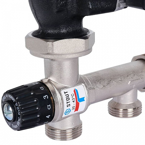 STOUT Насосно-смесительный узел с термостатическим клапаном 20-43°C, с насосом UPSO, фото фото 9