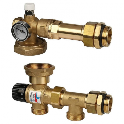 Насосная группа STOUT с термостатическим клапаном 20-43°C без насоса SDG-0020-004000, фото