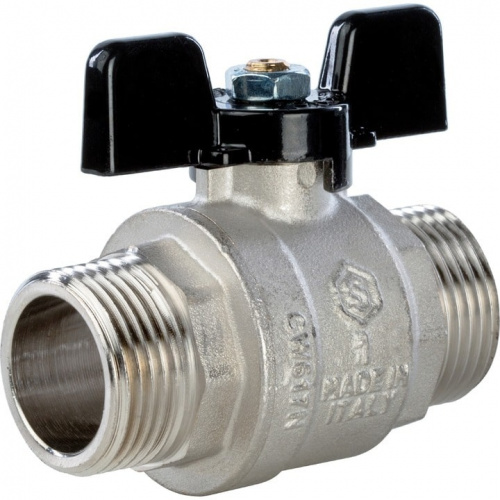 Кран шаровый полн. прох. 1" Н/Н бабочка, STOUT, фото