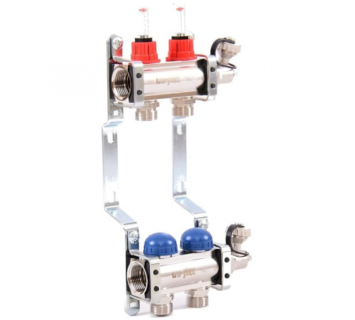 Коллекторная группа Uni-Fitt 2 вых. с расходомерами и термостат. вентилями, фото