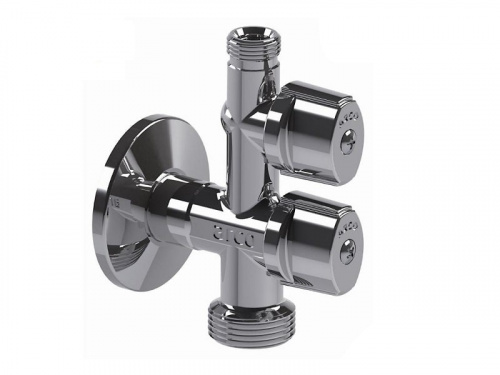 Кран шаровый угловой 1/2х3/4х3/8 н/н Arco Combi Mac COMB5MAC, фото