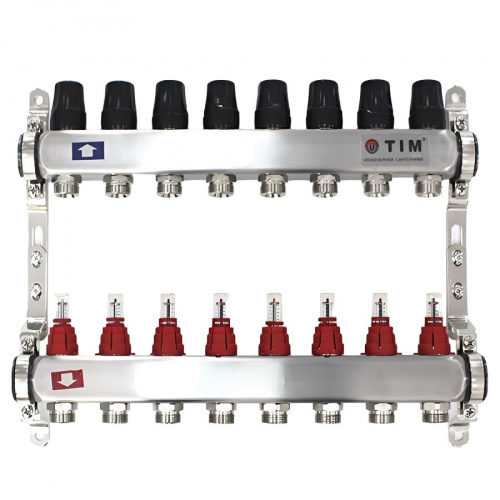 TIM Коллектор с расходомерами 10 вых. нерж. сталь, фото
