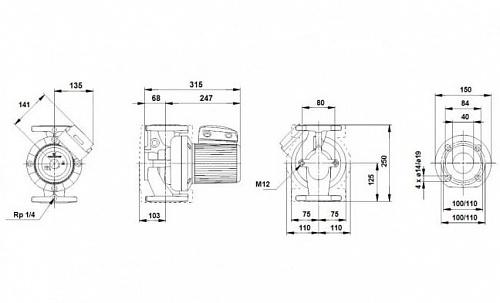 Циркуляционный насос Grundfos UPS 40-60/2 F (380В) фото 2