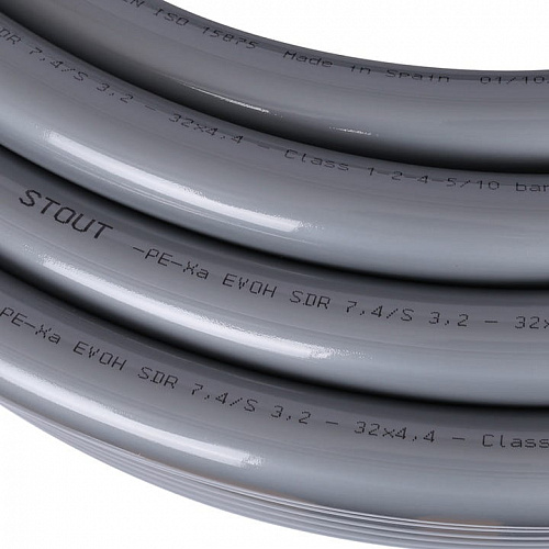 Труба STOUT PEX-A 32х4.4 из сшитого полиэтилена с кислородным слоем серая (бухта 50 м), фото фото 4