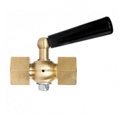 Кран шаровый для манометра Росма ВР/ВР G1/2x G1/2 Ру2,5МПа ручка черная, фото