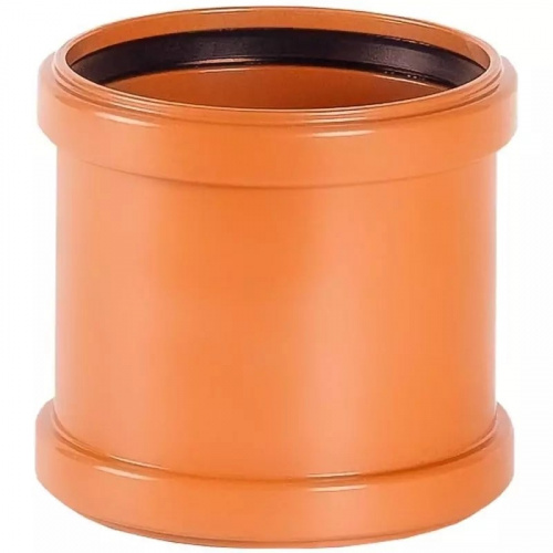 Муфта канализационная наружная двухраструбная 160 Политэк, фото