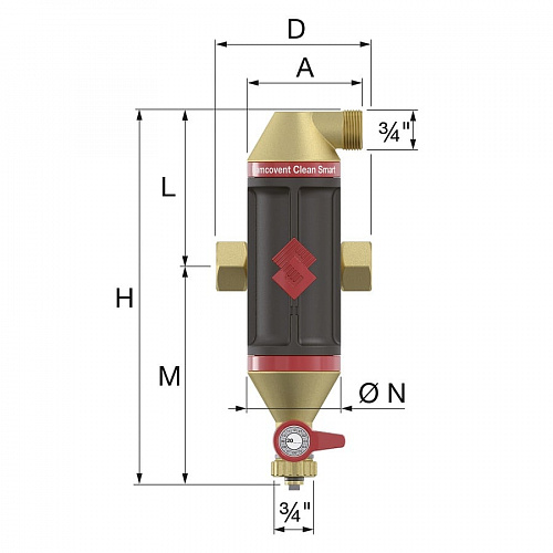 Сепаратор воздуха и шлама Flamco Flamcovent Clean Smart 2" FL 30046, фото фото 5