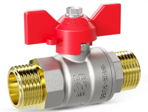 Кран шаровый латунный LD Pride 3/4" Н/Н бабочка, фото