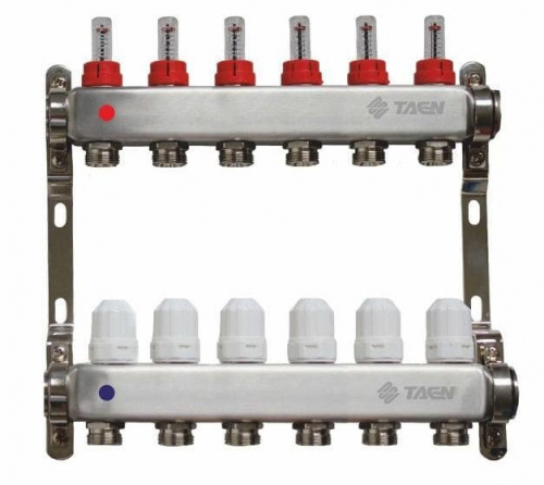 TAEN Коллектор с расходомерами 6 вых. нерж. сталь TAEN Коллектор с расходомерами 6 вых. нерж. сталь, фото