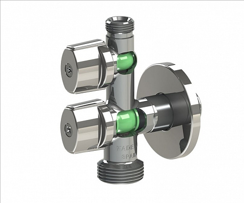 Кран шаровый угловой 1/2х3/4х3/8 н/н Arco Combi Mac COMB5MAC, фото фото 3