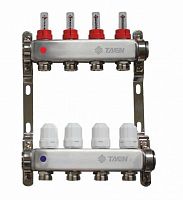 TAEN Коллектор с расходомерами 4 вых. нерж. сталь, фото