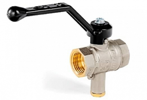 Кран шаровый латунный LD Pride 1/2 под датчик температуры рычаг, фото фото 2