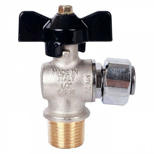 Кран шаровый Stout 1/2x1/2 угловой НР/накидная гайка ручка-бабочка, фото фото 2