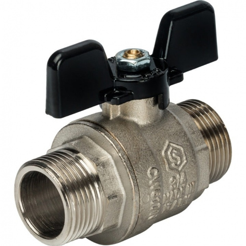 Кран шаровый полн. прох. 3/4" Н/Н бабочка, STOUT, фото