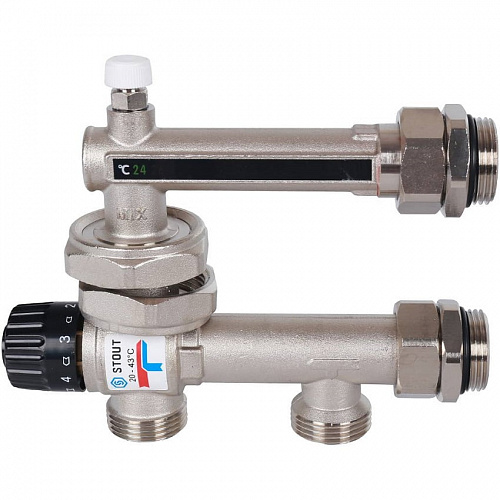 Насосная группа STOUT с термостатическим клапаном 20-43°C без насоса SDG-0120-005000, фото фото 2