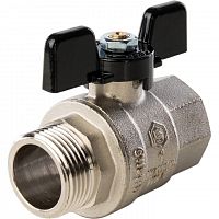 Кран шаровый полн. прох. 1" В/Н бабочка, STOUT, фото