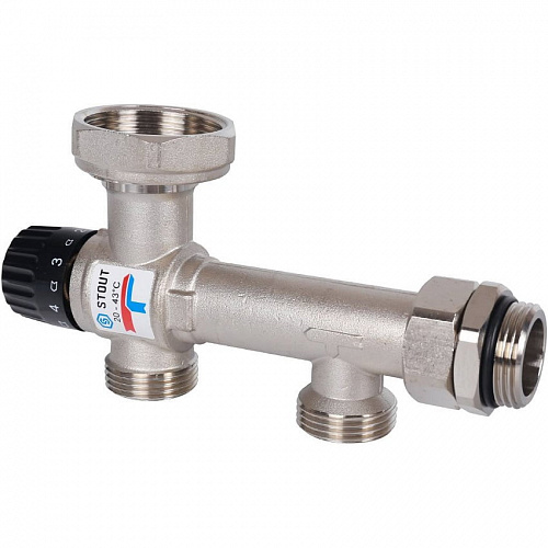 Насосная группа STOUT с термостатическим клапаном 20-43°C без насоса SDG-0120-005000, фото фото 4