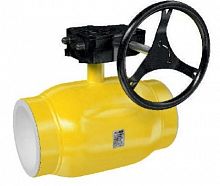 Кран шаровый LD под приварку для газа КШЦП ст. 20 Ду800/700, Ру2,5, стандартнопроходной с редуктором, фото