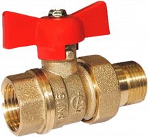 Кран шаровый 1/2" с американкой бабочка 11Б27п1 СТАНДАРТ Галлоп, фото