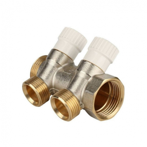 STOUT Коллектор для воды косой 1", 2 отвода 3/4"ЕК с вентилями STOUT Коллектор для воды косой 1", 2 отвода 3/4"ЕК с вентилями, фото